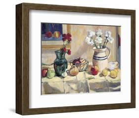 Still Life with Vase and Pitcher-Tony Saladino-Framed Art Print