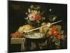 Still life with vase, fruits, herring and whistle. 1658-Joris van Son-Mounted Giclee Print