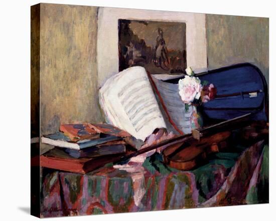 Still Life with Violin-Henri Ottmann-Stretched Canvas