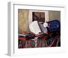 Still Life with Violin-Henri Ottmann-Framed Art Print