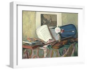 Still Life with Violin-Henri Ottmann-Framed Giclee Print