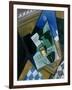 Still Life with Water Bottle, Bottle and Fruit Dish, 1915-Juan Gris-Framed Giclee Print