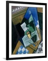 Still Life with Water Bottle, Bottle and Fruit Dish, 1915-Juan Gris-Framed Giclee Print