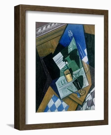 Still Life with Water Bottle, Bottle and Fruit Dish, 1915-Juan Gris-Framed Giclee Print