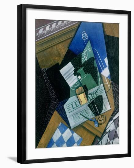 Still Life with Water Bottle, Bottle and Fruit Dish, 1915-Juan Gris-Framed Giclee Print