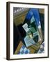 Still Life with Water Bottle, Bottle and Fruit Dish, 1915-Juan Gris-Framed Giclee Print