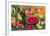 Still Life with Watermelon, 2005-Pedro Diego Alvarado-Framed Premium Giclee Print