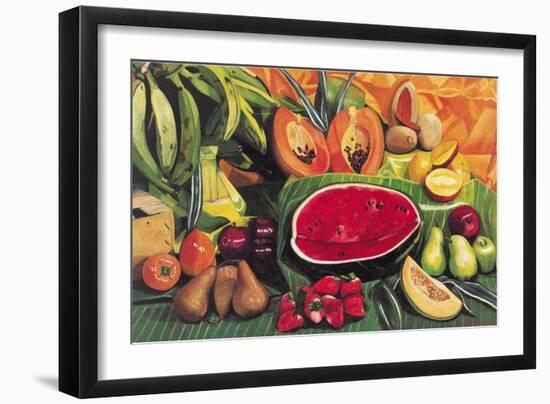 Still Life with Watermelon, 2005-Pedro Diego Alvarado-Framed Premium Giclee Print