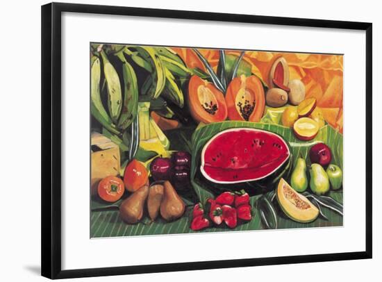 Still Life with Watermelon, 2005-Pedro Diego Alvarado-Framed Giclee Print