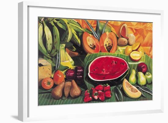 Still Life with Watermelon, 2005-Pedro Diego Alvarado-Framed Giclee Print