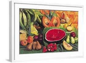 Still Life with Watermelon, 2005-Pedro Diego Alvarado-Framed Giclee Print