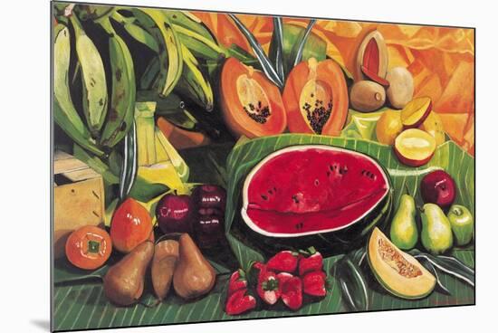 Still Life with Watermelon, 2005-Pedro Diego Alvarado-Mounted Giclee Print