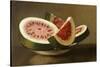 Still Life with Watermelon, American School (19th Century)-null-Stretched Canvas