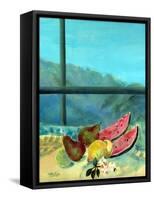 Still Life with Watermelon-Marisa Leon-Framed Stretched Canvas