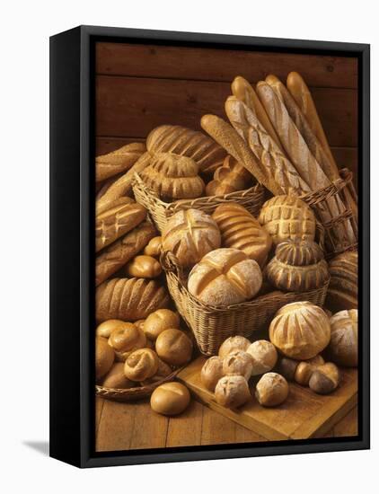 Still Life with White Bread, Bread Rolls & Bread Sticks-Gerrit Buntrock-Framed Stretched Canvas