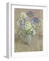 Still Life with White Phlox, Blue Agapanthus and Scabious-Maurice Sheppard-Framed Giclee Print