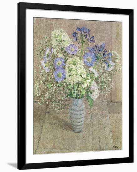 Still Life with White Phlox, Blue Agapanthus and Scabious-Maurice Sheppard-Framed Giclee Print