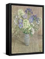 Still Life with White Phlox, Blue Agapanthus and Scabious-Maurice Sheppard-Framed Stretched Canvas