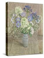 Still Life with White Phlox, Blue Agapanthus and Scabious-Maurice Sheppard-Stretched Canvas