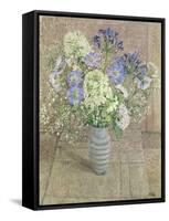 Still Life with White Phlox, Blue Agapanthus and Scabious-Maurice Sheppard-Framed Stretched Canvas