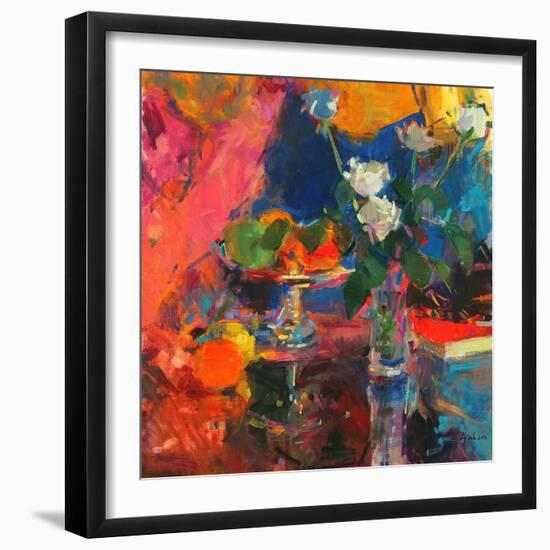 Still Life with White Roses-Peter Graham-Framed Giclee Print