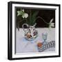 Still Life with White Tulips and a Glass, 2019 (Acrylic)-Ann Oram-Framed Giclee Print