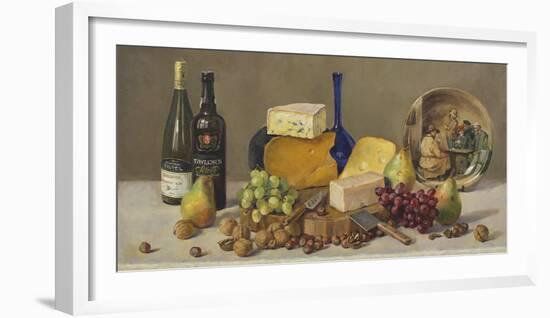 Still Life With Wine And Cheese-Valeriy Chuikov-Framed Giclee Print
