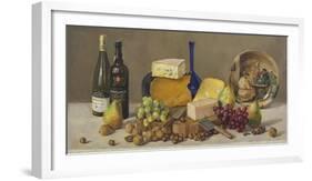 Still Life With Wine And Cheese-Valeriy Chuikov-Framed Giclee Print