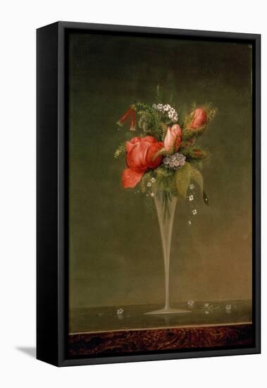 Still Life with Wine Glass, 1860-Martin Johnson Heade-Framed Stretched Canvas
