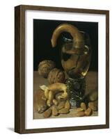 Still-Life with Wine Glass, Pretzel, Nuts and Almonds, 1637-Georg Flegel-Framed Giclee Print