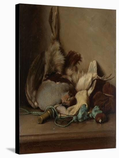 Still Life with Wood Pigeon and Powder Horn-Guillaume Anne van der Brugghen-Stretched Canvas