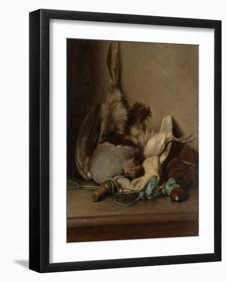 Still Life with Wood Pigeon and Powder Horn-Guillaume Anne van der Brugghen-Framed Art Print