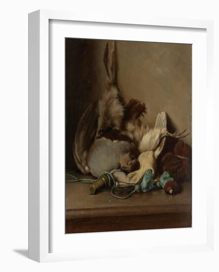 Still Life with Wood Pigeon and Powder Horn-Guillaume Anne van der Brugghen-Framed Art Print