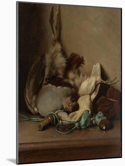 Still Life with Wood Pigeon and Powder Horn-Guillaume Anne van der Brugghen-Mounted Art Print