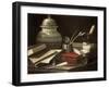 Still Life with Writing Accessories, c.1710-Cristoforo Monari-Framed Giclee Print