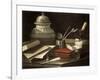 Still Life with Writing Accessories, c.1710-Cristoforo Monari-Framed Giclee Print