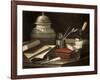 Still Life with Writing Accessories, c.1710-Cristoforo Monari-Framed Giclee Print