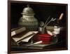 Still Life with Writing Implements, Late 17th or Early 18th Century-Cristoforo Monari-Framed Giclee Print