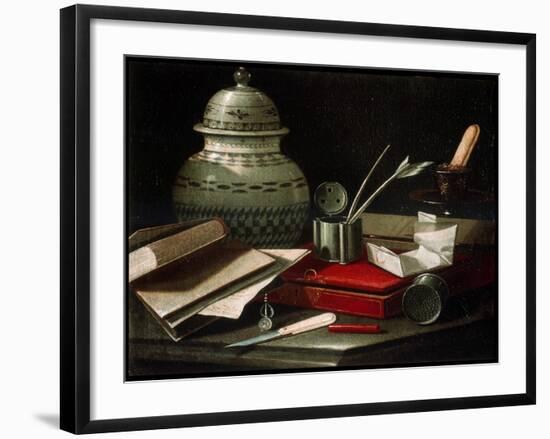 Still Life with Writing Implements, Late 17th or Early 18th Century-Cristoforo Monari-Framed Giclee Print