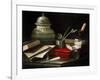 Still Life with Writing Implements, Late 17th or Early 18th Century-Cristoforo Monari-Framed Giclee Print