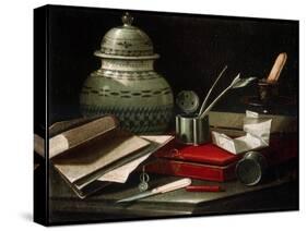 Still Life with Writing Implements, Late 17th or Early 18th Century-Cristoforo Monari-Stretched Canvas