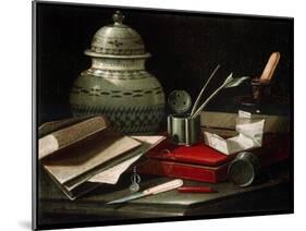 Still Life with Writing Implements, Late 17th or Early 18th Century-Cristoforo Monari-Mounted Giclee Print