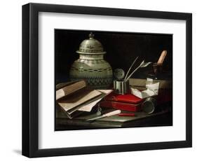 Still Life with Writing Implements, Late 17th or Early 18th Century-Cristoforo Monari-Framed Giclee Print