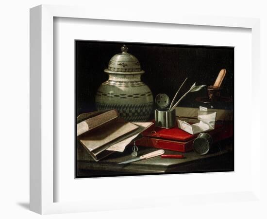 Still Life with Writing Implements, Late 17th or Early 18th Century-Cristoforo Monari-Framed Giclee Print