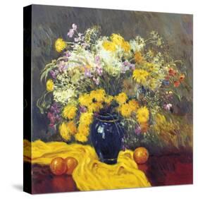 Still Life with Yellow-Malva-Stretched Canvas