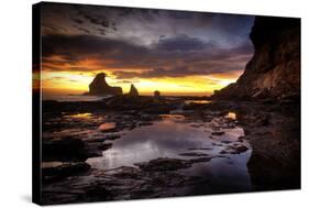 Still Tide Pool Sunset-Nish Nalbandian-Stretched Canvas