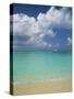 Still Turquoise Sea off Seven Mile Beach, Grand Cayman, Cayman Islands, West Indies-Ruth Tomlinson-Stretched Canvas