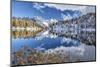 Still Water of Lake Malghette Reflecting Brenta Dolomites Peaks in Autumn. Adamello Natural Park-ClickAlps-Mounted Photographic Print