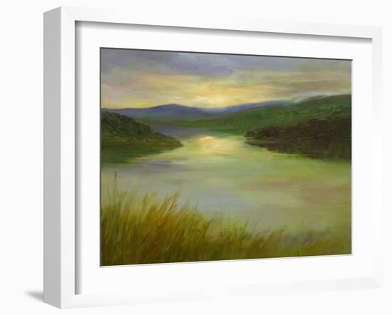 Still Waters at Sunset-Sheila Finch-Framed Art Print