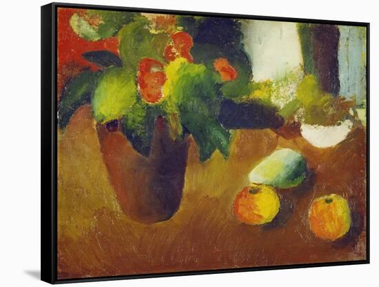 Stilleben Mit Begonie, Aepfeln Und Birne, 1914-Auguste Macke-Framed Stretched Canvas